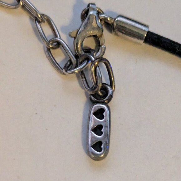 PANDORA ALE Black Corded "Inner Radiance" Charm 925 Sterling Silver Necklace - Picture 3 of 10